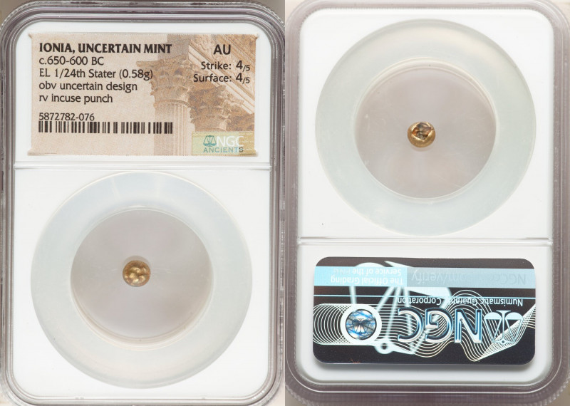 IONIA. Uncertain mint. Ca. 650-600 BC. EL 1/24 stater or myshemihecte (6mm, 0.58...