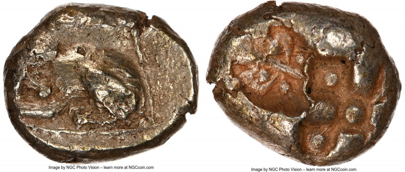 IONIA. Miletus. Ca. 600-550 BC. EL sixth-stater or hecte (10mm, 2.34 gm). NGC XF...