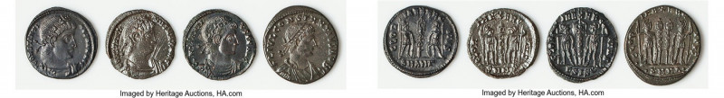 ANCIENT LOTS. Roman Imperial. Ca. 4th century AD. Lot of four (4) AE nummi. XF-C...