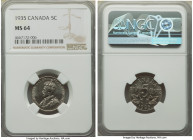 George V 5 Cents 1935 MS64 NGC, Royal Canadian mint, KM29. Reflective fields. 

HID09801242017

© 2022 Heritage Auctions | All Rights Reserved