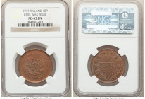 Russian Duchy. Nicholas II 10 Pennia 1917 MS63 Brown NGC, KM18. Civil War Issue. 

HID09801242017

© 2022 Heritage Auctions | All Rights Reserved
