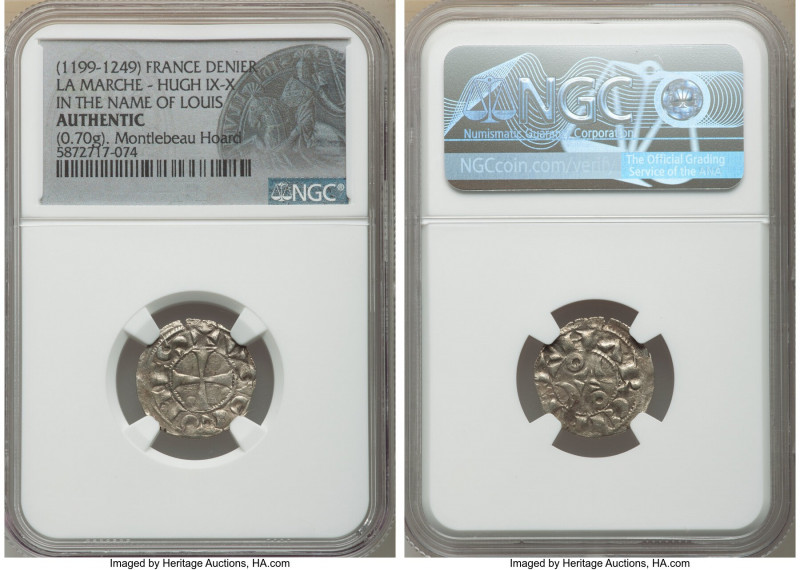 La Marche. Hugh IX-X 4-Piece Lot of Certified Deniers ND (1199-1249) Authentic N...