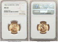 Elizabeth II gold Sovereign 1962 MS64 NGC, KM908. AGW 0.2355 oz. 

HID09801242017

© 2022 Heritage Auctions | All Rights Reserved