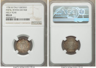 Papal States. Benedict XIV Grosso Anno XI (1750) MS64 NGC, Rome mint, KM968. Holy year issue. Olive gray and citrus toning. 

HID09801242017

© 20...
