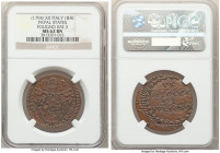 Papal States - Foligno. Pius VI Baiocco Anno XX (1794) MS62 Brown NGC, KM3. First year of two year type. 

HID09801242017

© 2022 Heritage Auction...