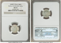 Papal States. Pius IX 5 Baiocchi Anno V (1850)-R MS65 NGC, Rome mint, KM1341a. Pearl gray toning with muted luster. 

HID09801242017

© 2022 Herit...