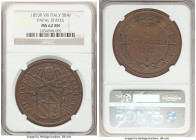 Papal States. Pius IX 5 Baiocchi Anno VIII (1853)-R MS62 Brown NGC, Rome mint, KM1356. Chocolate brown surfaces. 

HID09801242017

© 2022 Heritage...