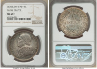 Papal States. Pius IX 5 Lire Anno XXV (1870)-R MS64+ NGC, Rome mint, KM1385. Gold and taupe-gray toned. 

HID09801242017

© 2022 Heritage Auctions...
