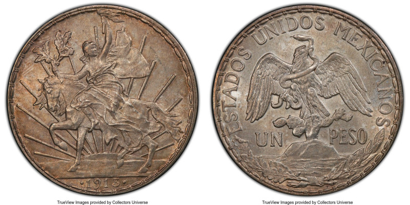 Estado Unidos "Caballito" Peso 1913 MS63 PCGS, Mexico City mint, KM453

HID098...