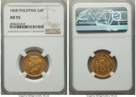 Spanish Colony. Isabel II gold 4 Pesos 1868 AU55 NGC, Manila mint, KM144. 

HID09801242017

© 2022 Heritage Auctions | All Rights Reserved