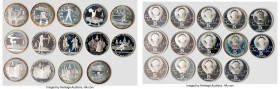 USSR 28-Piece Uncertified silver Proof "Olympic" Set 1977-1980, Lot includes (14) 5 Roubles, and (14) 10 Roubles dates from 1977-1980. Series 1-6 all ...