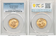 George V gold Sovereign 1927-SA MS65 PCGS, Pretoria mint, KM21, S-4004. AGW 0.2355 oz. 

HID09801242017

© 2022 Heritage Auctions | All Rights Res...