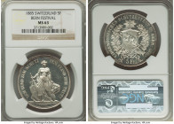 Confederation "Bern Shooting Festival" 5 Francs 1885 MS63 NGC, Bern mint, KM-XS17. Untoned with flashy reflective fields. 

HID09801242017

© 2022...