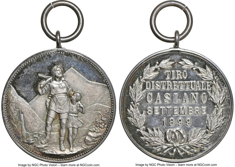 Confederation silver "Ticino - Caslano Shooting Festival" Medal 1899 MS65 NGC, R...