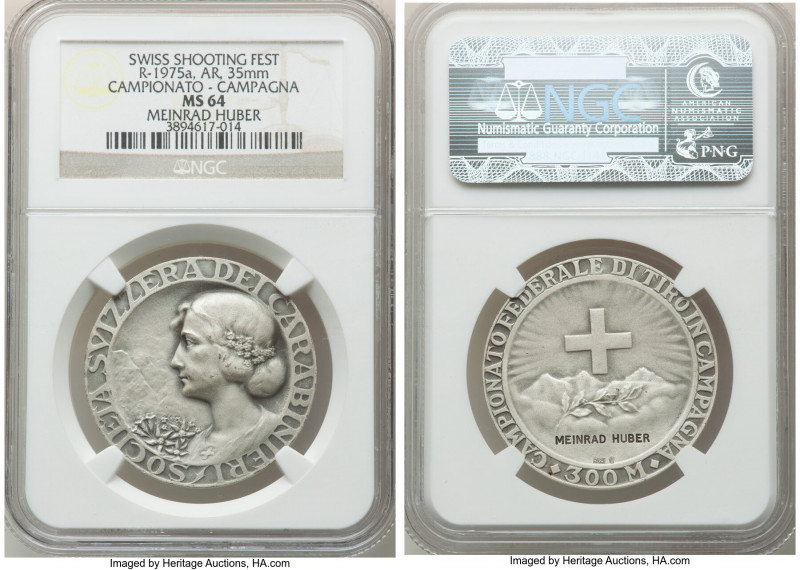 Confederation silver "Campionato - Campagna Shooting Festival" Medal ND MS64 NGC...