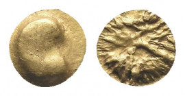 Central Europe. Boii. Slovakia and Czechia. GOLD 1/24 Stater (1st centuries BC). "Athena Alkis" type. Irregular bulge / Irregular design with dots and...