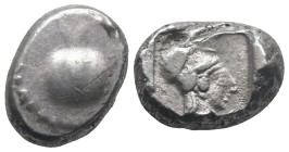 PAMPHYLIA. Side. Circa 460-430 BC. AR Stater 11.00gr, c. 440-430. Pomegranate surrounded by dotted guilloche border. Rev. Helmeted head of Athena to r...