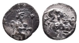 CILICIA. Tarsos. Mazaios (Satrap of Cilicia, 361/0-334 BC). Obol. Artaxerxes III (in the guise of Baaltars) seated right on throne with back terminati...