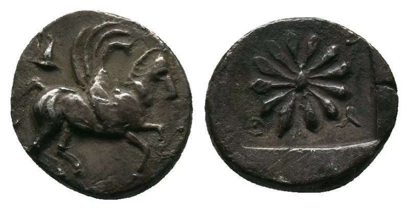IONIA. Erythrai.(480-400 BC).AR Trihemiobol 1,36gr. Obv : Pegasos flying right. ...