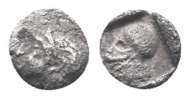 MYSIA. Lampsakos(?).(Circa 500-450 BC).Obol. Obv : Female to head. Rev : Helmeted head of Athena to left, within incuse square