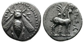 Greek IONIA, Ephesos. Circa 202-150 BC. AR Drachm. Metras magistrate.