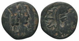 Greece Kings of Nabatea, Aretas IV and Shaqilath AE 3.65gr