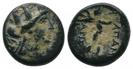 Phrygia. Apameia. ΦΙΛΟΚΡΑΤΗΣ ΑΡΙΣΤΕΟΥ (Philokrates, son of Aristeas), magistrate 200-0 BC. AE3.10gr