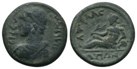 LYDIA. Attalea. Pseudo-autonomous (2nd-3rd century AD). BOPEITHNH. Draped bust of Artemis Boreitene left, bow in front, quiver on her back. Rev: ATTAΛ...
