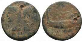 Augustus and Agrippa. Nemausus?. Circa AD 10-14. Æ As. 9.69gr. Scarce denomination