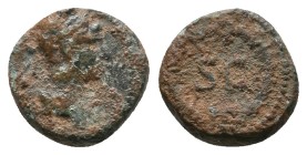 TRAJAN (98-117). 1/2 Quadrans. Rome mint, for circulation in Syria. 1.40gr