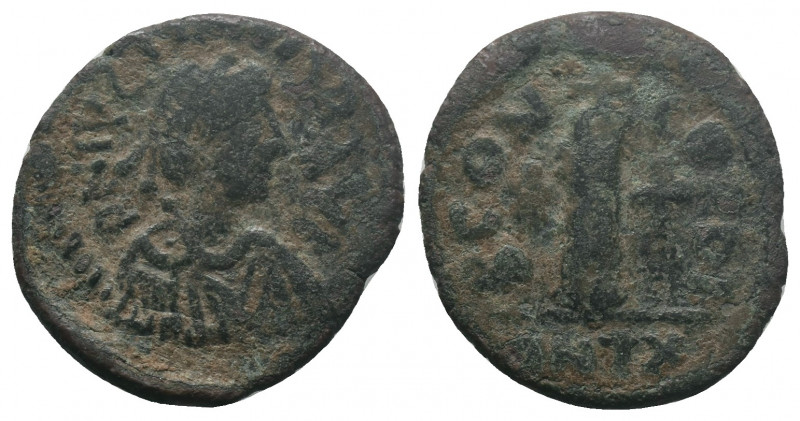 Justinian I, 527-565. Follis 3.72gr. Antiochia, 527/8. D N IVSTINIANVS P P AVG D...