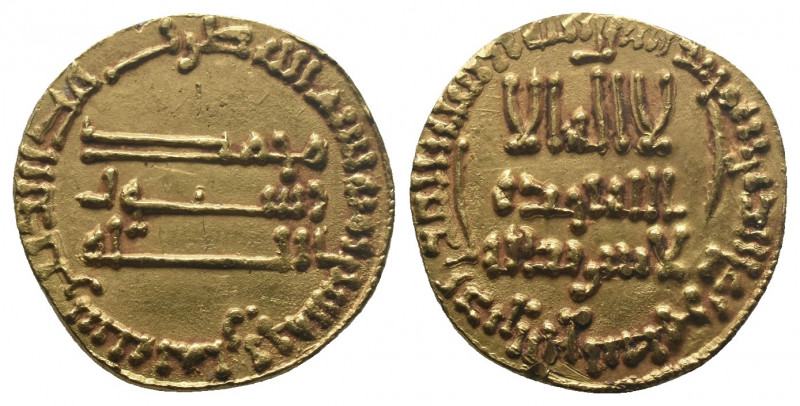 Abbasid Caliphate, time of al-Mansur (AH 136-158/AD 754-775) AV Dinar 4.25gr. AH...