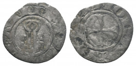 ITALY, Papal States, Viterbo 1268-1271, Denaro Paparino 0,45 gr, two keys upright with rings partially overlapping, Muntoni I,2, near VF, very rare va...