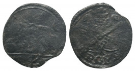 ITALY, Papal States, Leone X (Giovanni de'Medici) 1513-1521, quattrino Roma, 0,55 gr, Muntoni 54, scarce