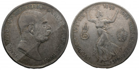 Österreich Franz Joseph I, 1848-1916, 5 Corona Silver 1908, Her.771