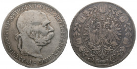 Österreich Franz Joseph I, 1848-1916, 5 Corona Silver 1900, 23.80gr