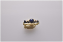 Gold ring with coloured rhinestones, 2.68gr