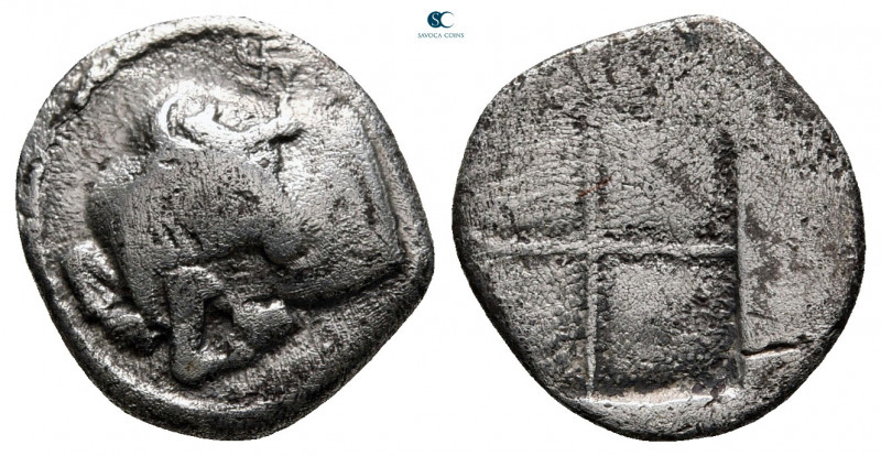 Macedon. Akanthos circa 430-390 BC. 
Tetrobol AR

14 mm, 2,10 g



very f...