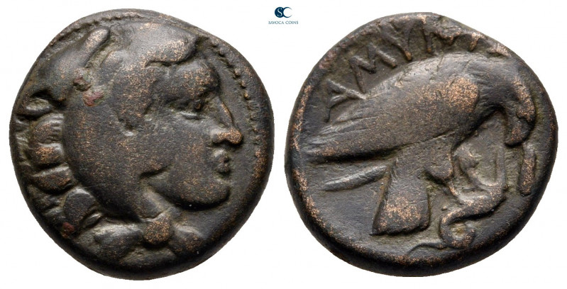 Kings of Macedon. Uncertain mint. Amyntas III 393-369 BC. 
Bronze Æ

16 mm, 4...