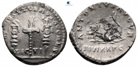 Marcus Aurelius and Lucius Verus AD 165-166.  Restitution issue of Mark Antony legionary type. Rome. Denarius AR