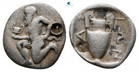 Islands off Thrace. Thasos circa 412-404 BC. Trihemiobol AR