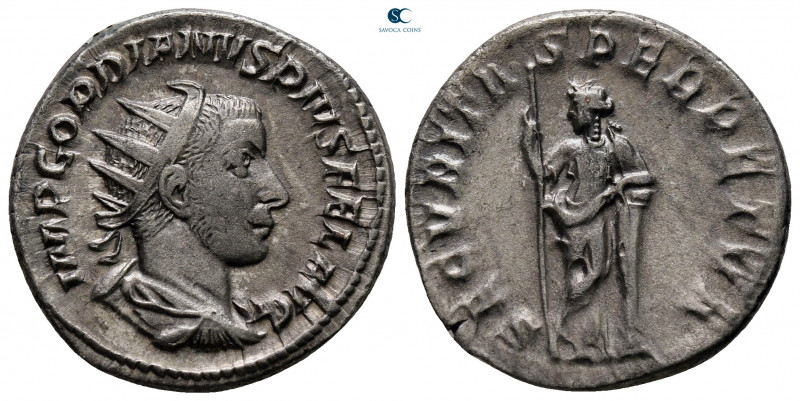 Gordian III AD 238-244. Rome
Antoninianus AR

21 mm, 4,38 g



very fine