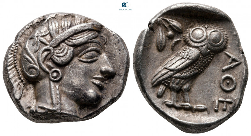 Attica. Athens circa 454-404 BC. 
Tetradrachm AR

25 mm, 17,21 g



extre...