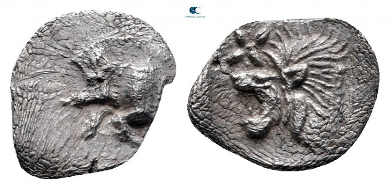 Mysia. Kyzikos circa 525-475 BC. 
Hemiobol AR

9 mm, 0,33 g



very fine