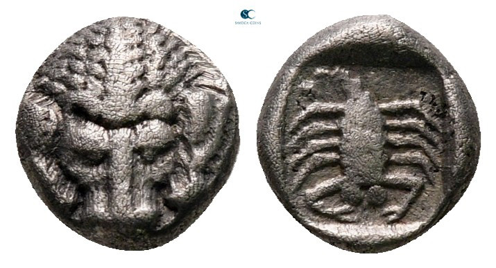 Caria. Mylasa circa 450-400 BC. 
Hemiobol AR

7 mm, 0,57 g



very fine