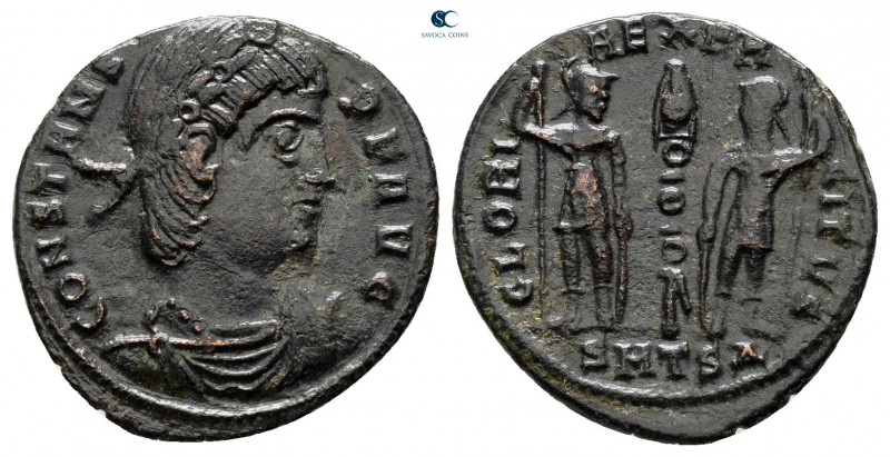 Constans AD 337-350. Thessaloniki
Follis Æ

15 mm, 1,38 g



very fine