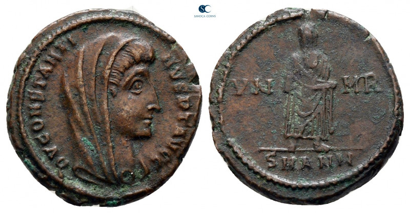 Divus Constantine I after AD 337. Antioch
Follis Æ

15 mm, 1,96 g



very...