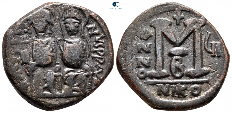 Justin II and Sophia AD 565-578. Nikomedia
Follis or 40 Nummi Æ

26 mm, 12,75...