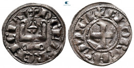 Principality of Achaea. Florent AD 1289-1297. Denier Tournois BI