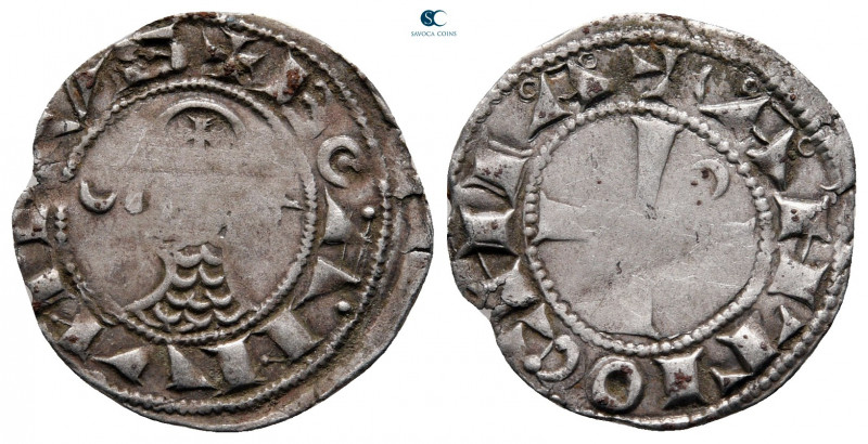 Principality of Antioch. Antioch. Bohemond III AD 1163-1201. 
Denier AR

17 m...